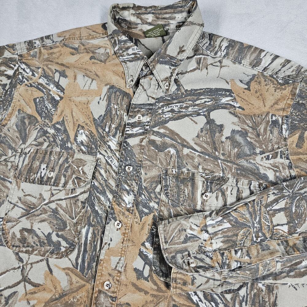Vintage Spartan Realtree Shirt Mens Large Camouflage Outdoor Hunting USA Made